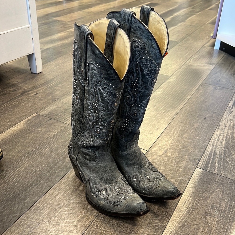 Silver Cowboy Boot